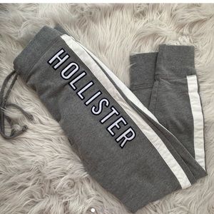 Grey and white Hollister joggers